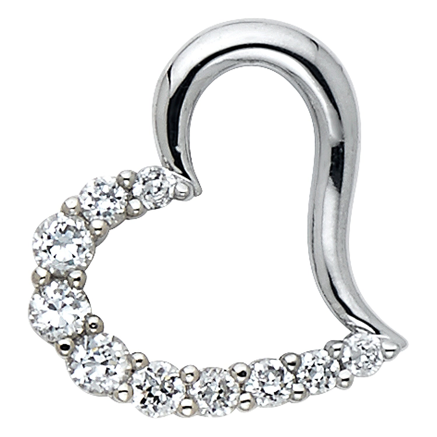 14KW CZ HEART PENDANT (PT570)