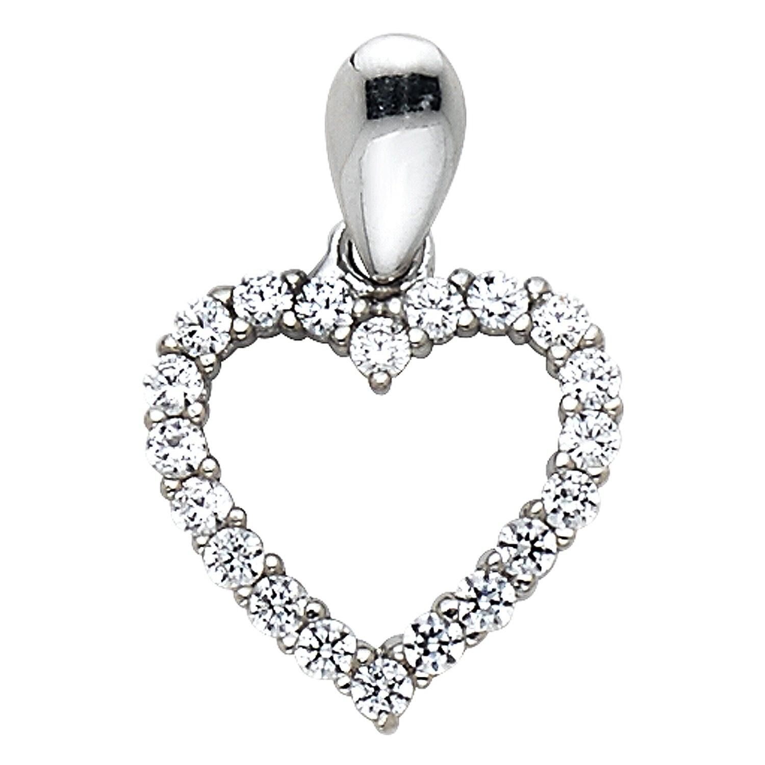 14KW CZ HEART PENDANT (PT571)