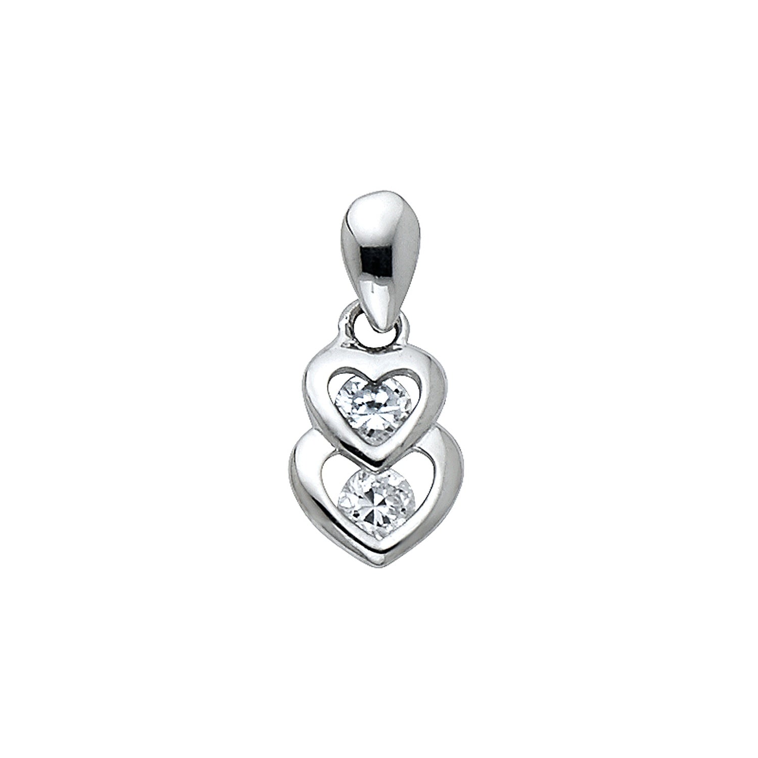 14KW CZ HEART PENDANT (PT572)