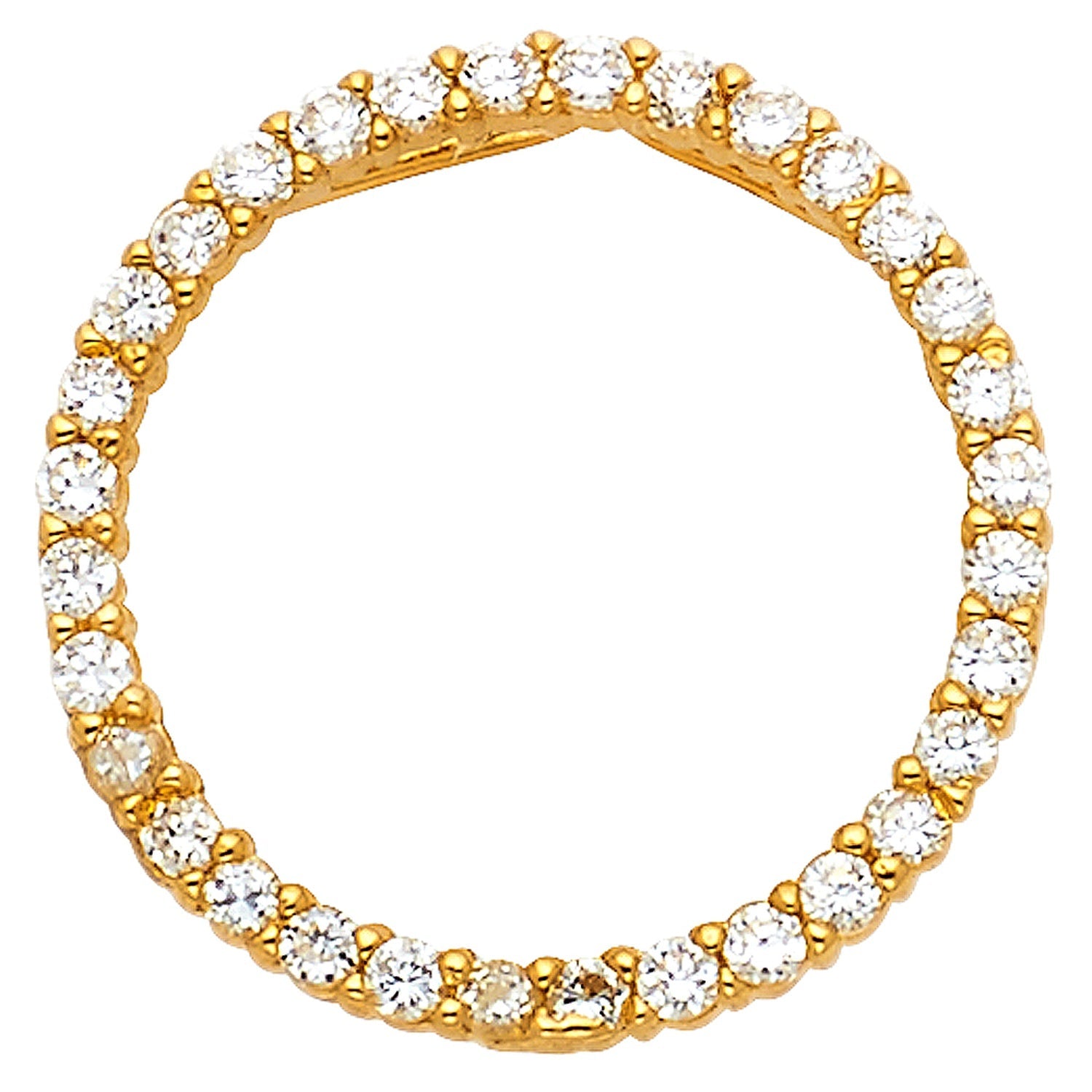 14KY CZ CIRCLE PENDANT (PT577)