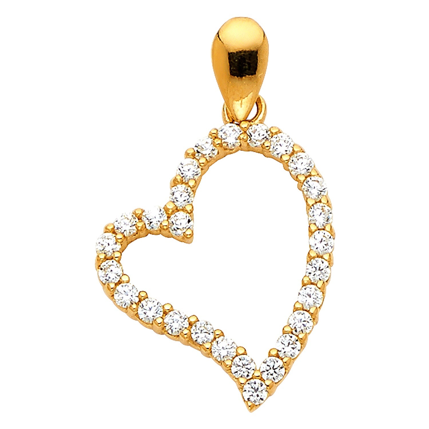 14KY CZ HEART PENDANT (PT583)