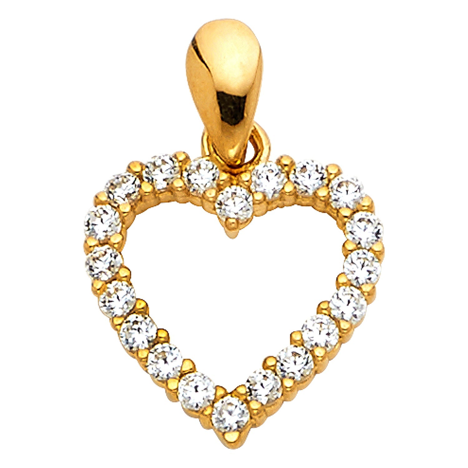 14KY CZ HEART PENDANT (PT585)