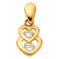 14KY CZ HEART PENDANT (PT586)