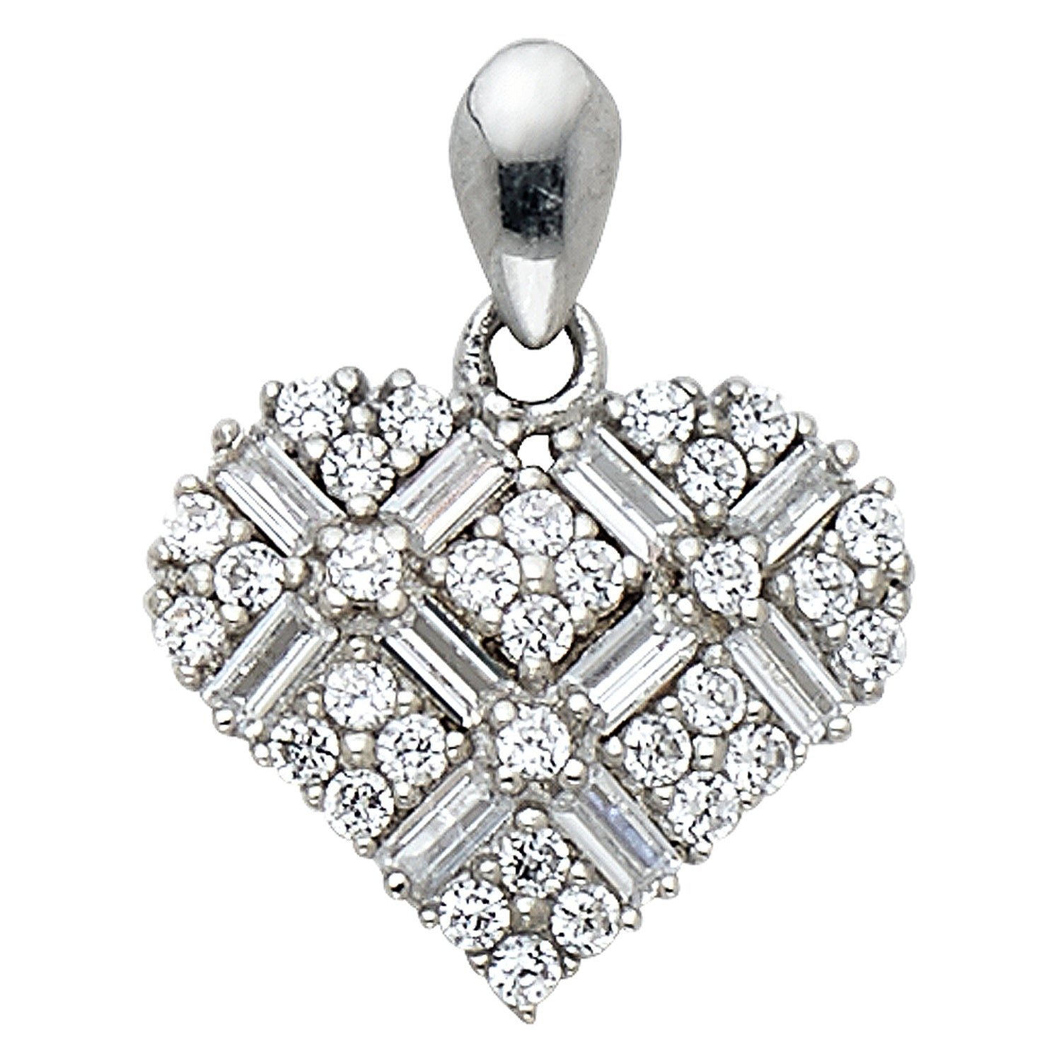 14KW CZ HEART PENDANT (PT587)