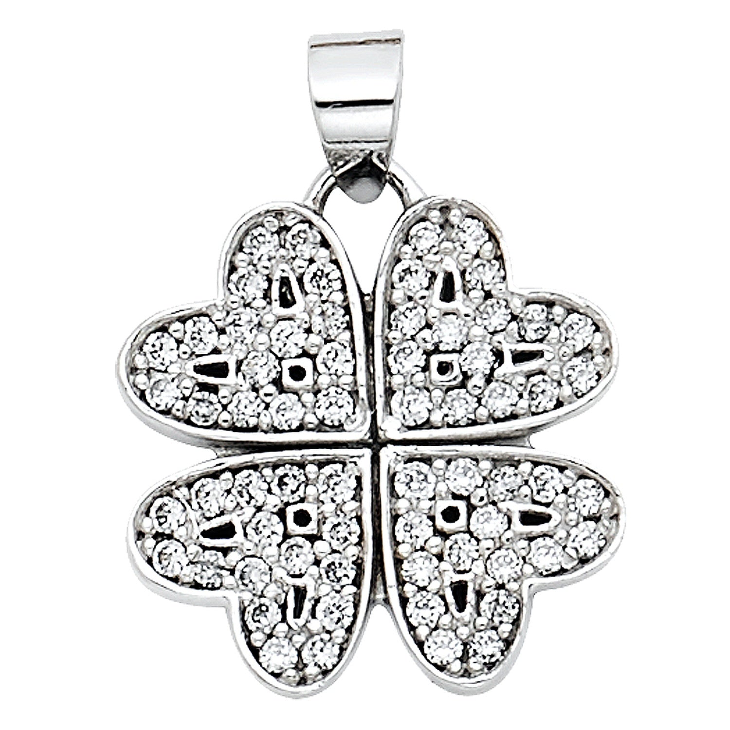 14KW CZ FLOWER PENDANT (PT589)