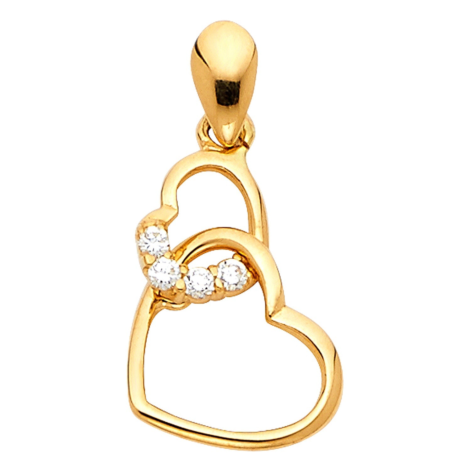 14KY CZ HEART PENDANT (PT591)