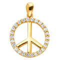 14KY CZ PEACE PENDANT (PT592)