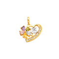 14K 2T CZ 15 YRS HEART PENDANT (PT669)