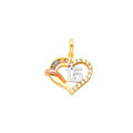 14K 3C CZ 15 YRS HEART PENDANT (PT670)