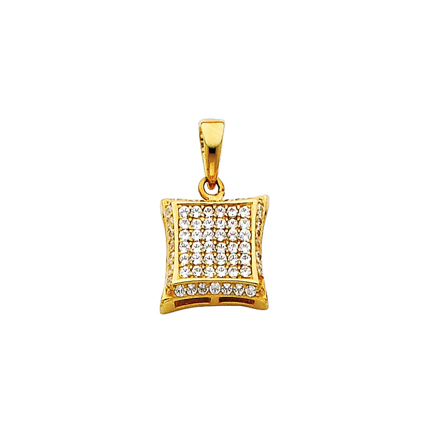 14KY CZ SQUARE PENDANT (PT686)