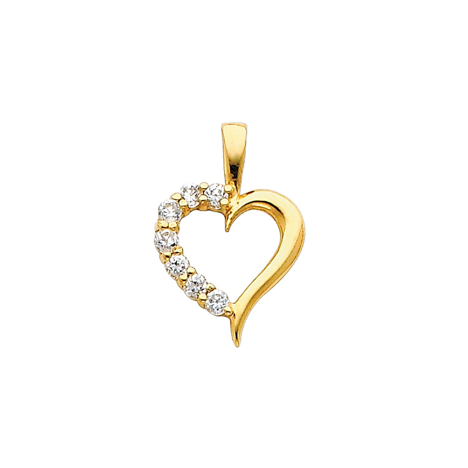 14KY CZ HEART PENDANT (PT689)