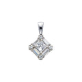 14KW CZ SQUARE PENDANT (PT694W)