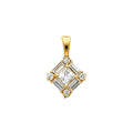 14KY CZ SQUARE PENDANT (PT694)