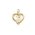 14KY CZ 15 YRS HEART PENDANT (PT719)