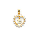 14KY CZ 15 YRS HEART PENDANT (PT720)