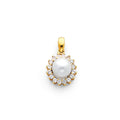 14KY CZ PEARL PENDANT (PT724)