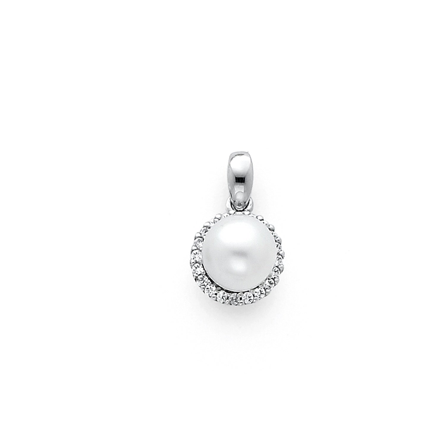 14KW CZ PEARL PENDANT (PT729)