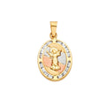 14K 3C CZ RELIGIOUS PENDANT (PT742)