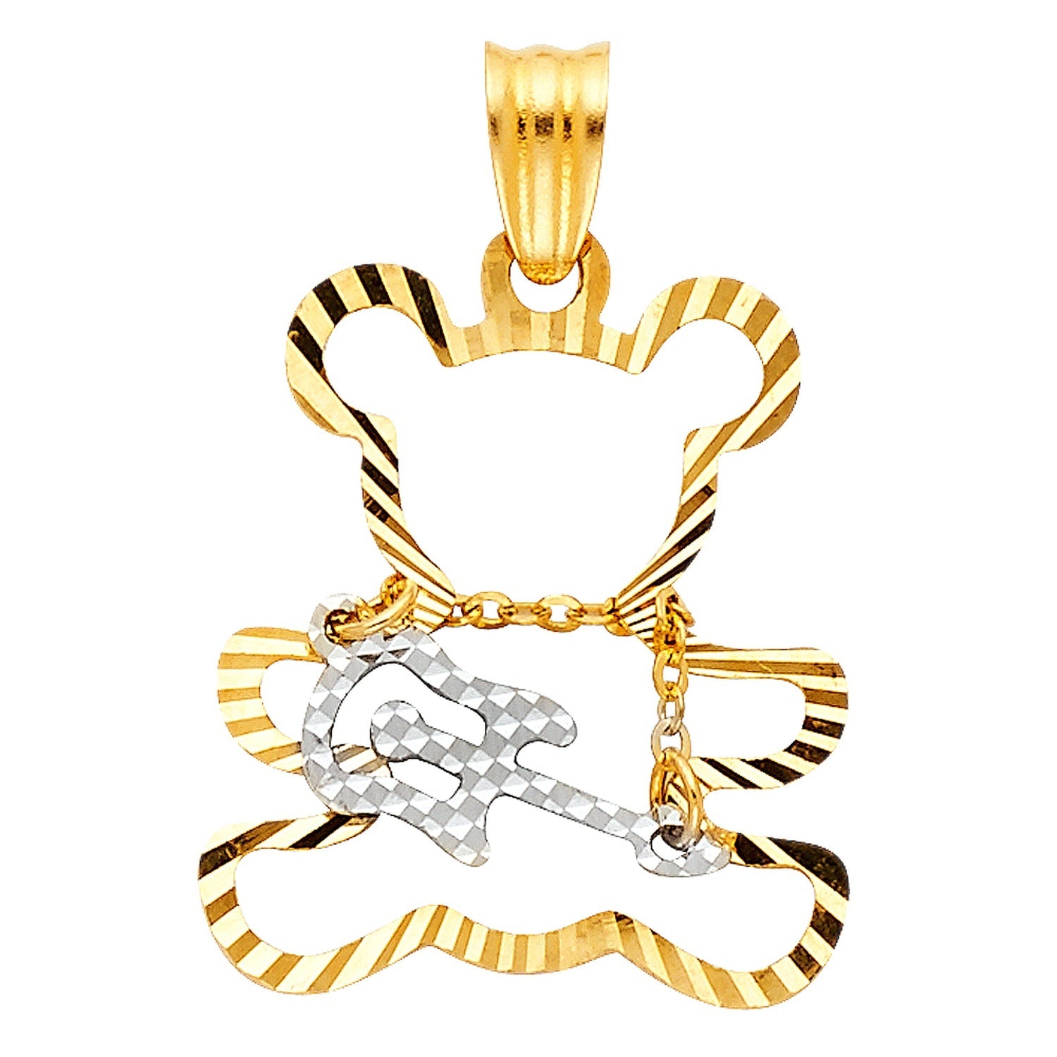 14K 2T BEAR GUITAR PENDANT