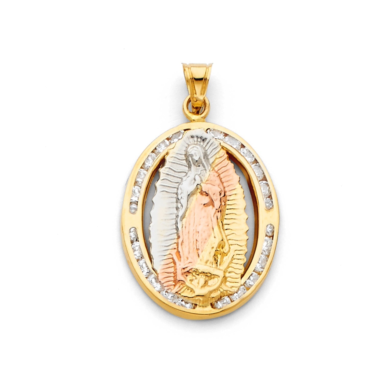 14K 3C RELIGIOUS CZ PENDANT