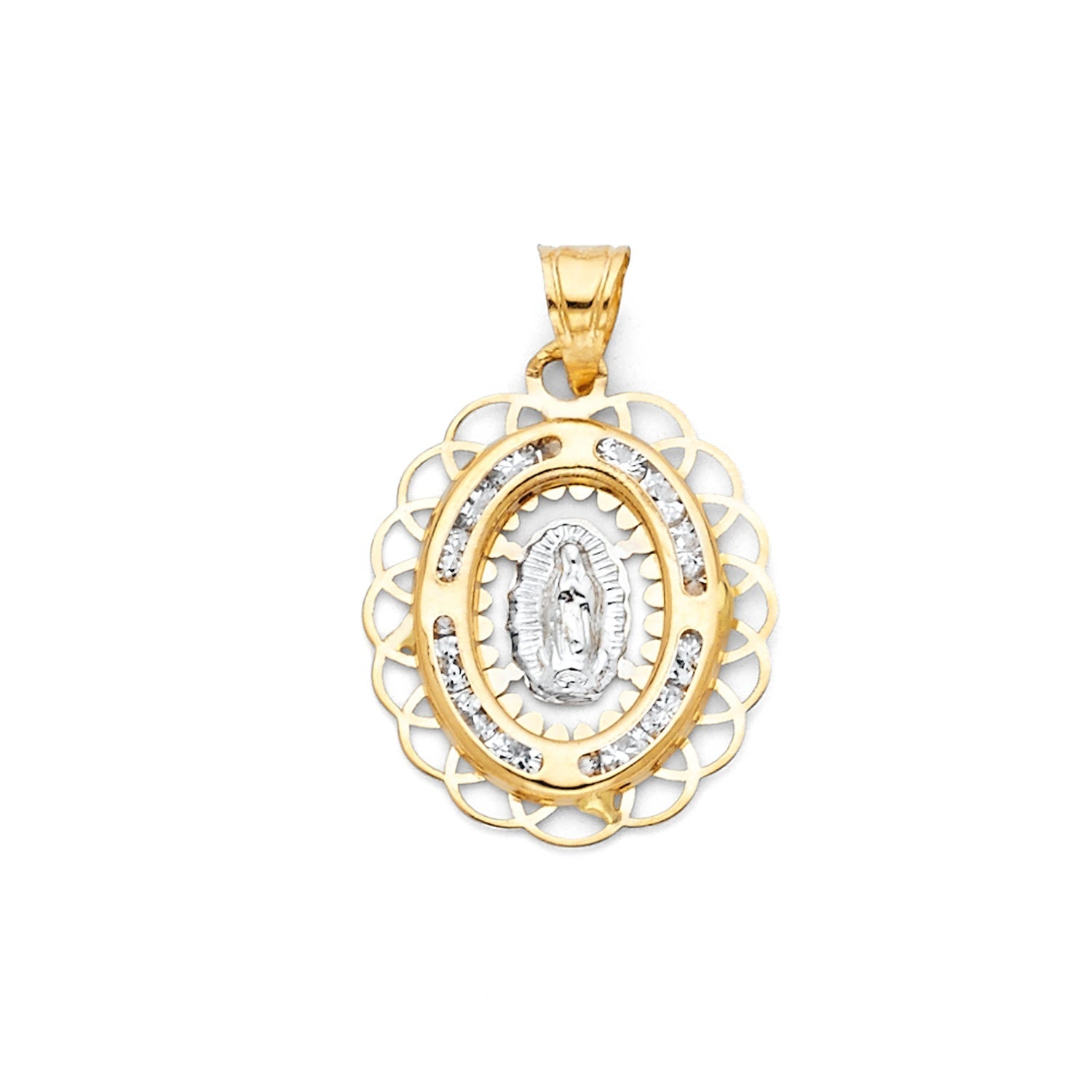 14K 2T GUADALUPE CZ MEDAL