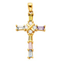 14KY CROSS CZ PENDANT