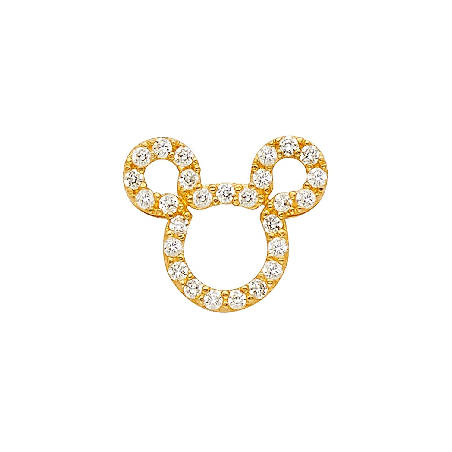 14KY MOUSE CZ PENDANT