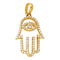 14KY HAMSA HAND CZ PENDANT