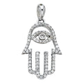 14KW HAMSA HAND CZ PENDANT