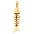 14KY MOTION FISH BONE PENDANT