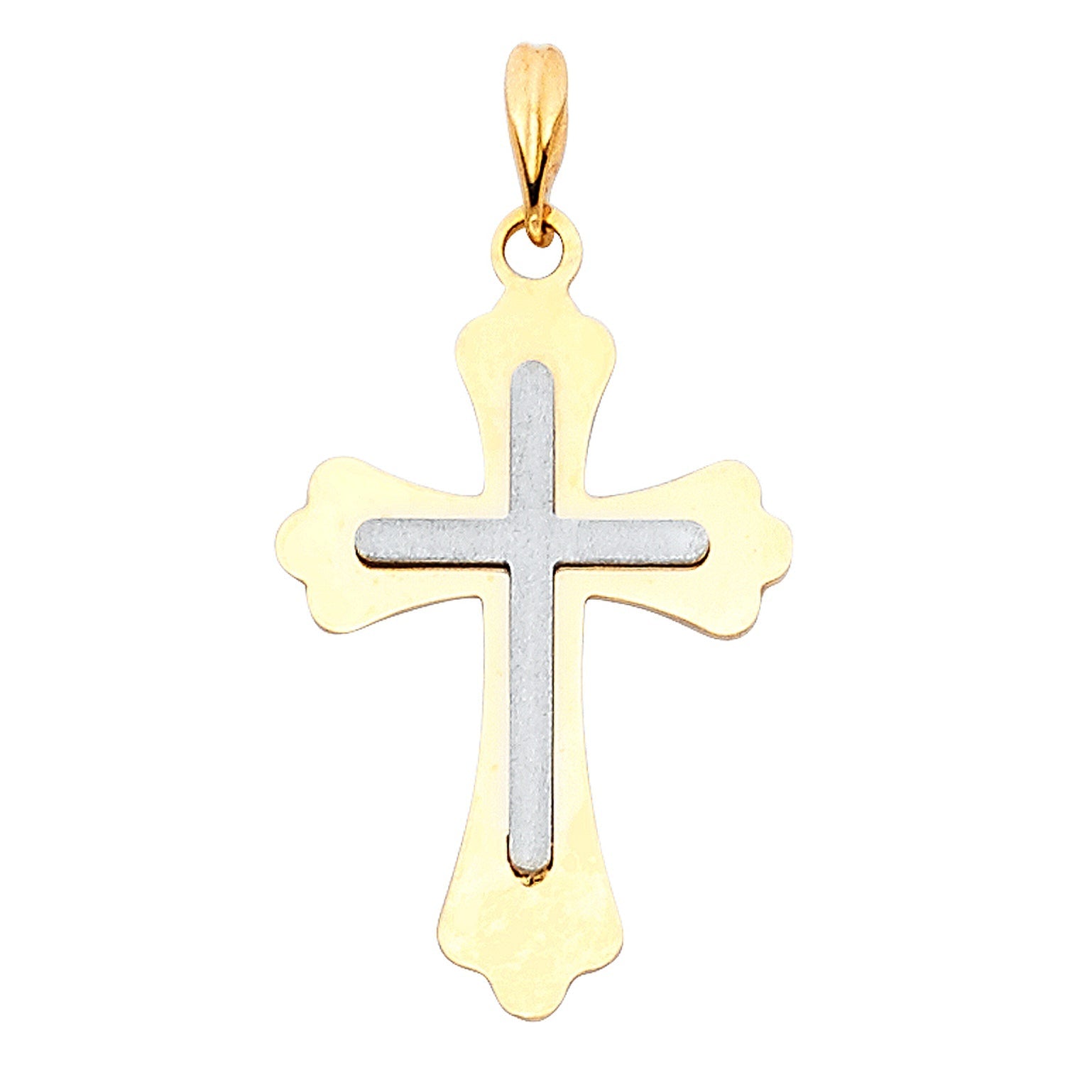 14K 2T CROSS PENDANT