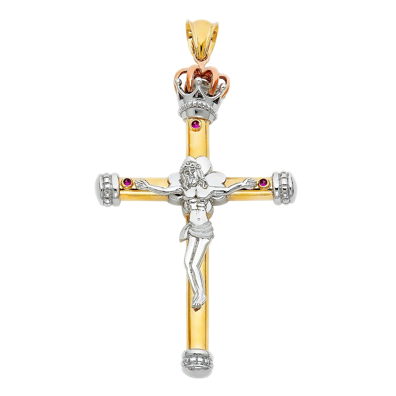 14K 3C FANCY CRUCIFIX PENDANT