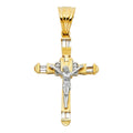 14K 2T CZ FANCY CRUCIFIX PENDANT