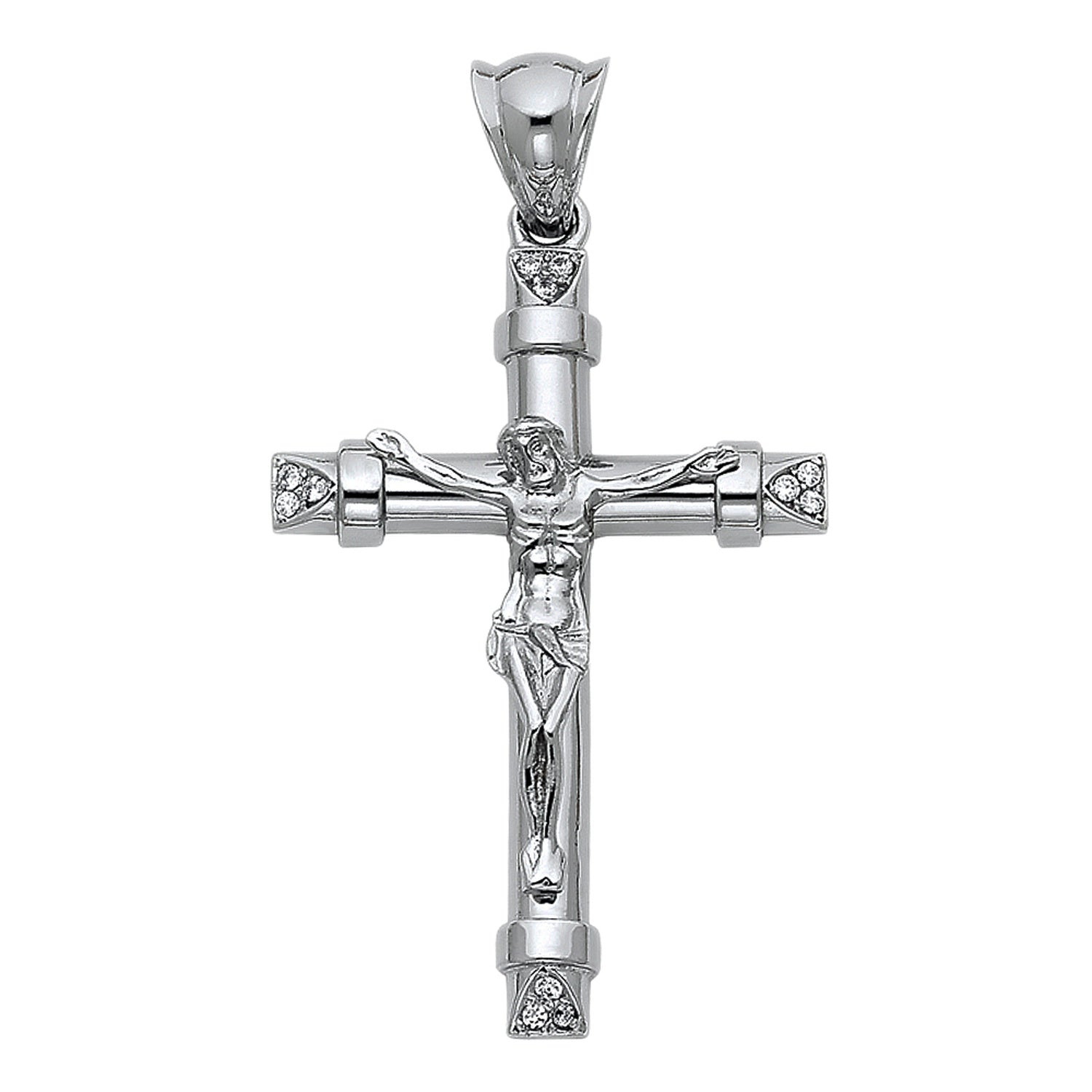14KW CZ FANCY CRUCIFIX PENDANT
