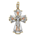 14K 3C CZ FANCY CRUCIFIX PENDANT
