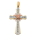 14K 3C CZ FANCY CROSS PENDANT