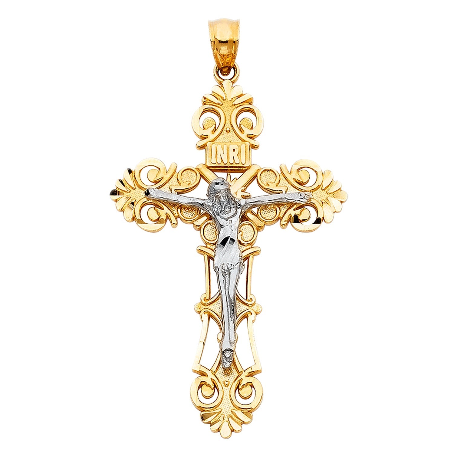 14K 2T CRUCIFIX PENDANT