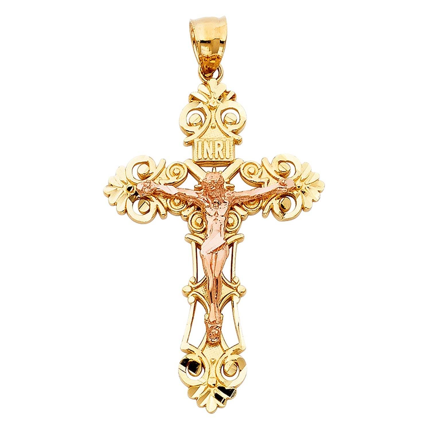 14K 2C CRUCIFIX PENDANT