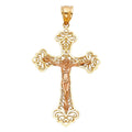 14K 2C FANCY CRUCIFIX PENDANT