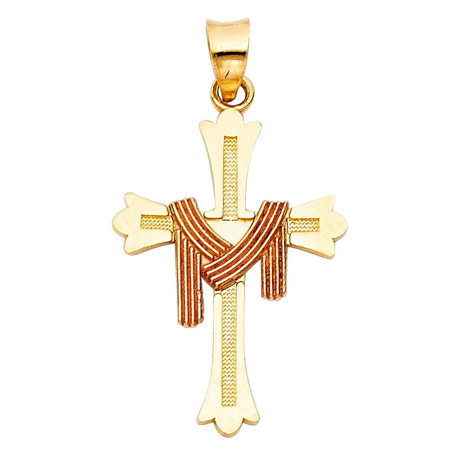 14K 2C CROSS PENDANT