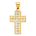 14KY CZ CROSS PENDANT