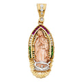 14K 3C CZ OUR LADY OF GUADALUPE PENDANT
