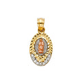 14K 3C CZ OUR LADY OF GUADALUPE PENDANT