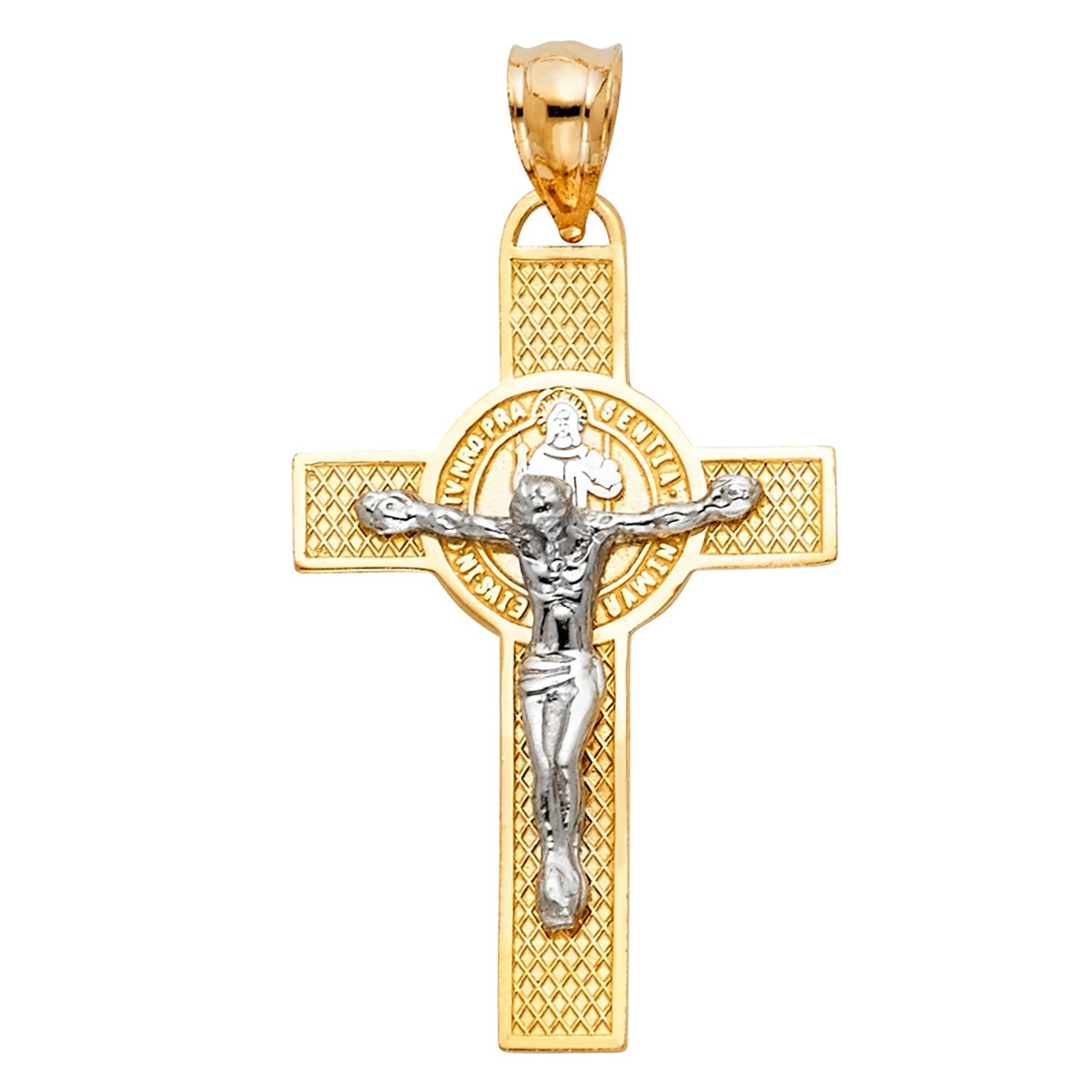 14K 2T SAN BENITO CRUCIFIX CROSS