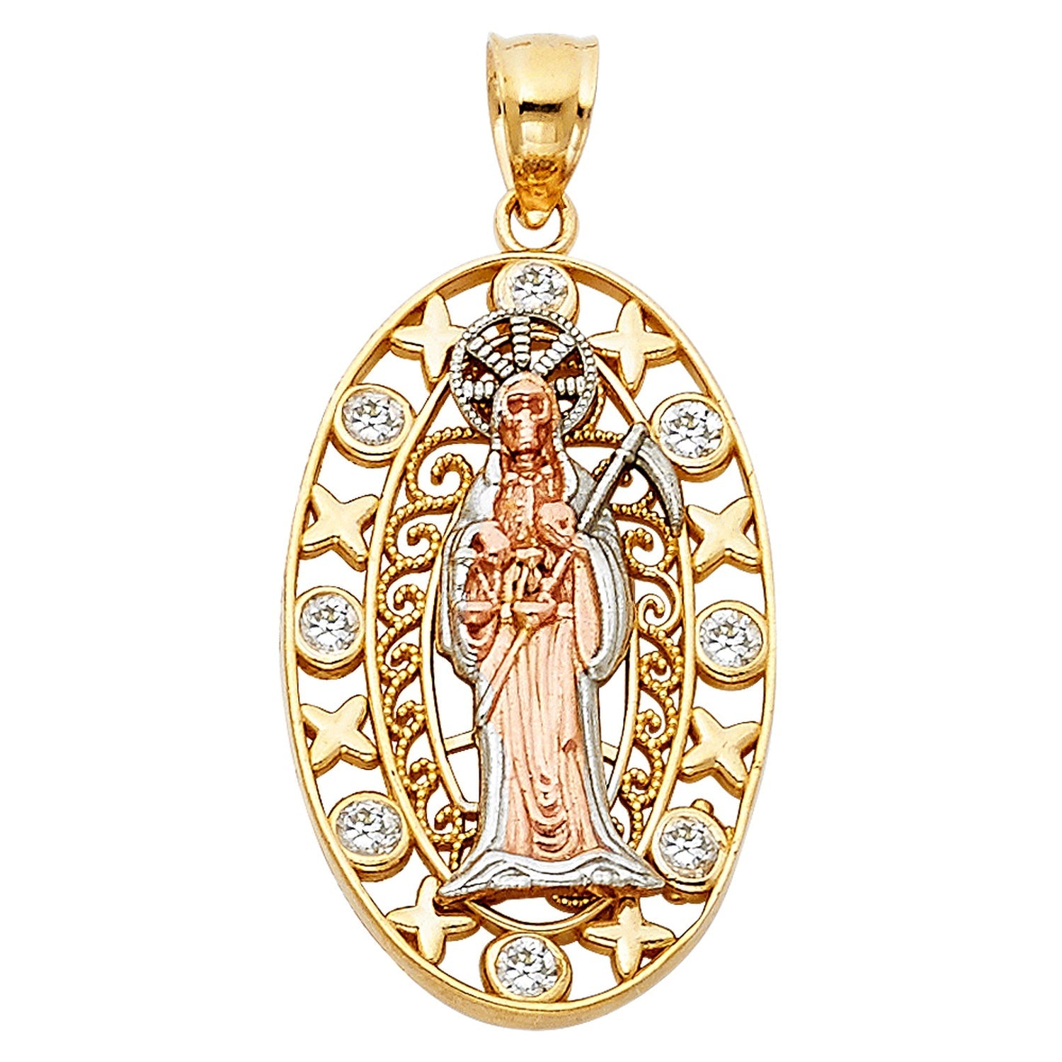 14K 3C SANTA MUERTE PENDANT