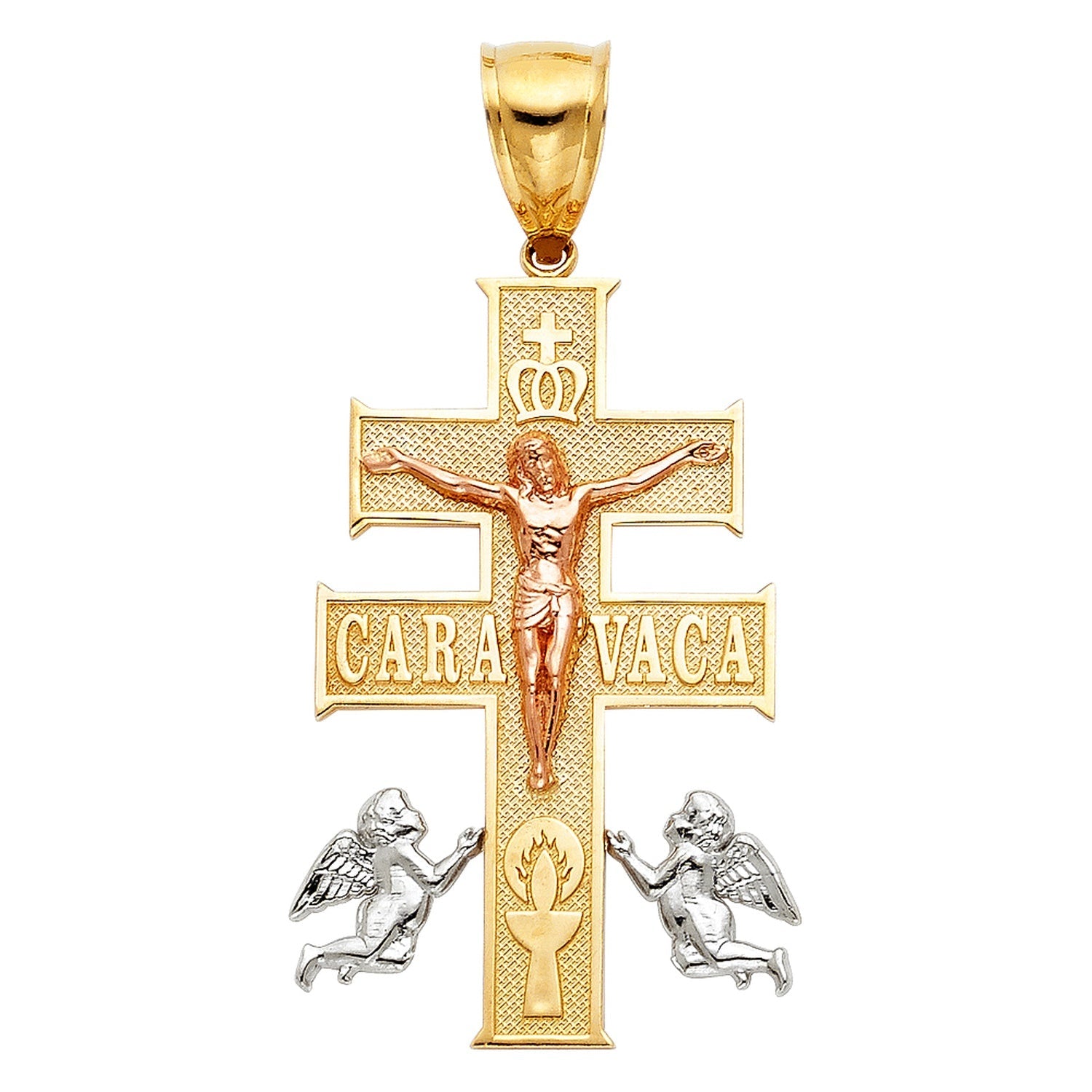 14K 3C CROSS OF CARAVACA PENDANT