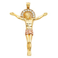14K 2C CZ JESUS CHRIST BODY PENDANT