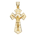 14KY CUT-OUT CRUCIFIX PENDANT
