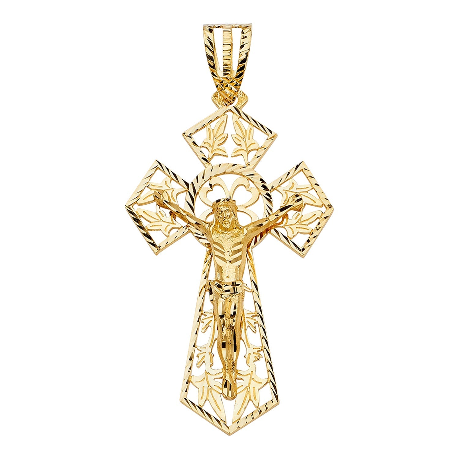 14KY CUT-OUT CRUCIFIX PENDANT