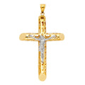 14K 2T CUT-OUT CRUCIFIX PENDANT